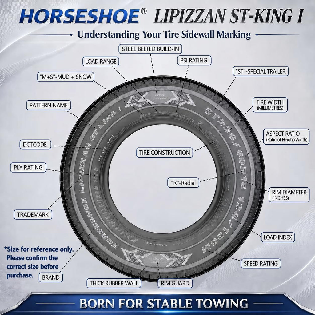 HORSESHOE LIPIZZAN 4 New ST225/75R15 12PR ST-KING II Steel Belted Radial LRF Super Heavy Duty Premium Trailer Tires w/Featured Rim-Guard-Wall 120/115M 81mph BSW 225 7515 A/T A/S (4, ST 225/75R15 12PR)