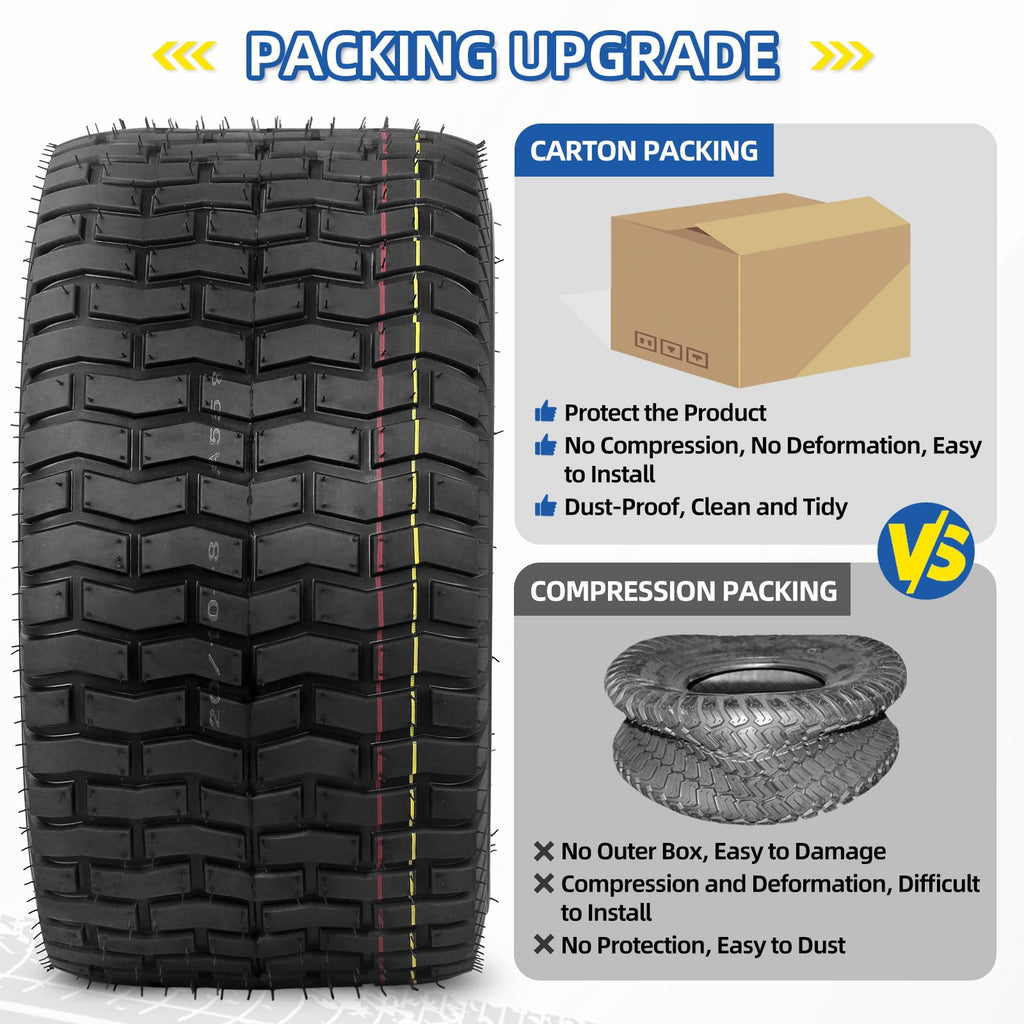 GICOOL 18x9.50-8 Tubeless Lawn Mower Tire for Riding Mower Tractor, 4 Ply