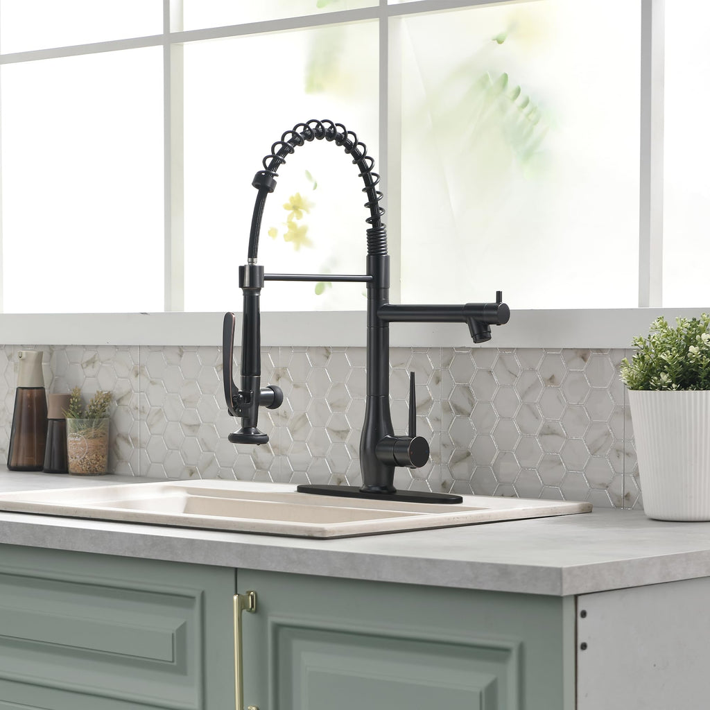 GIMILI Commercial Kitchen Sink Faucet with Pull Down Sprayer Brushed Nickel