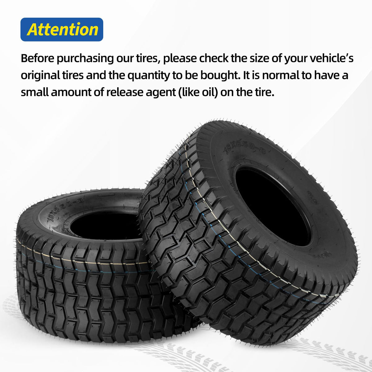 GICOOL 18x9.50-8 Tubeless Lawn Mower Tire for Riding Mower Tractor, 4 Ply