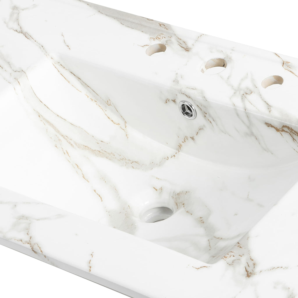 JONATHAN Y Ancillary 30" Bathroom 3-Hole Sink Top, White