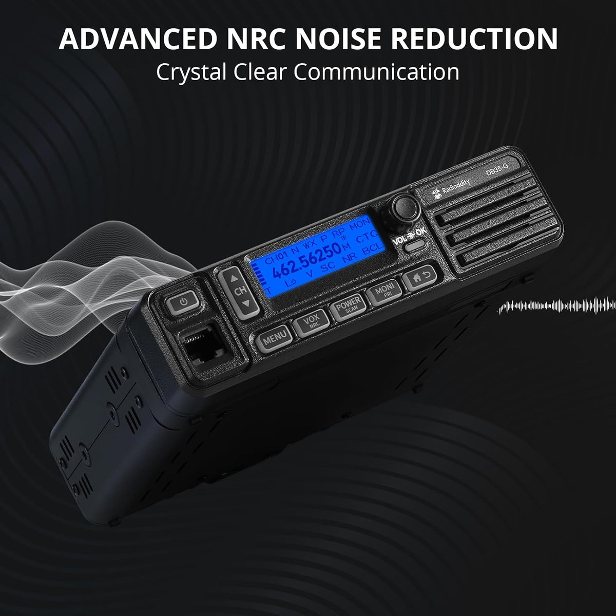 Radioddity DB35-G GMRS Mobile Radio 35W with Detachable Faceplate, NRC