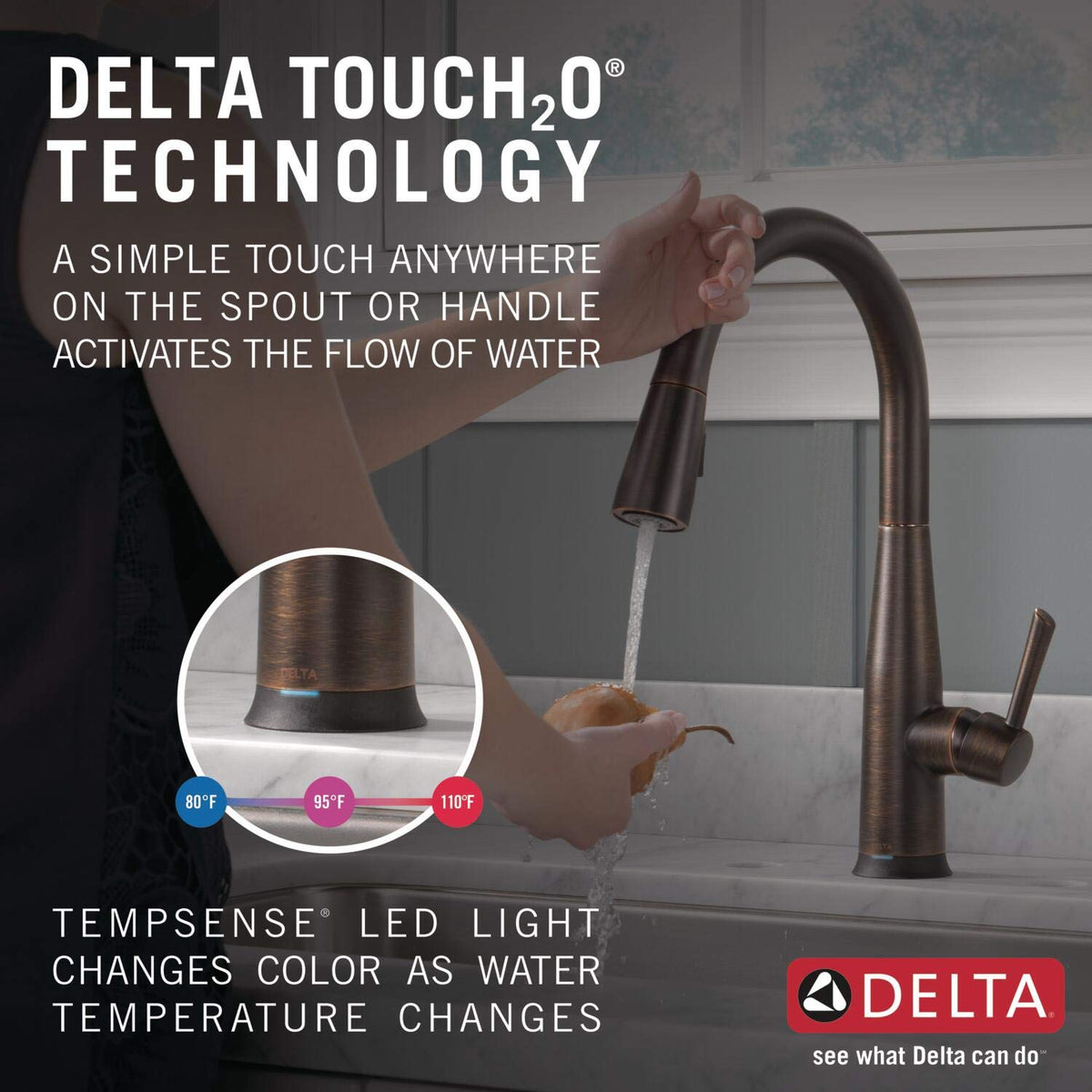 Delta Essa Brushed Nickel Kitchen Faucet with Pull Down Sprayer, Modern Single Hole Kitchen Sink Faucet, Single Handle, Arctic Stainless 9113-AR-DST