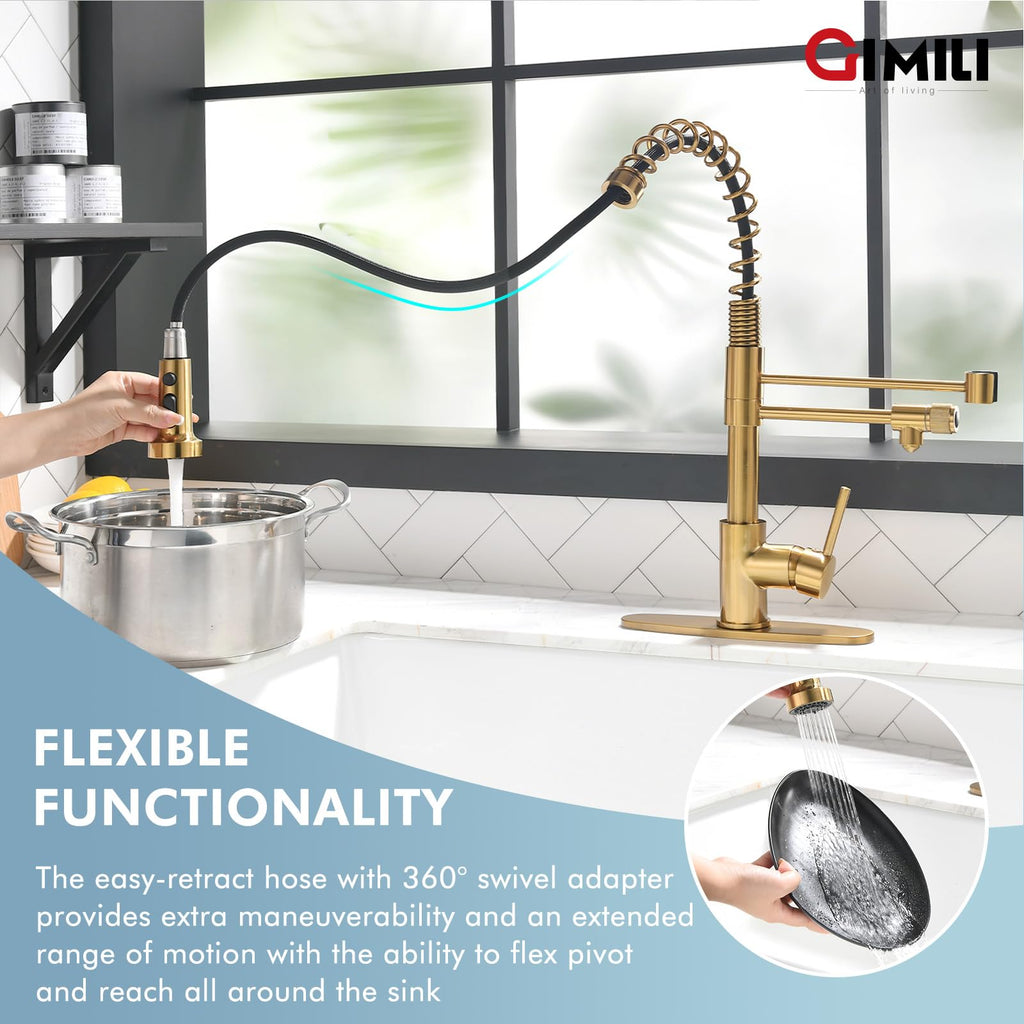 GIMILI Filter Kitchen Faucet Drinking Water Faucet 3 in 1 Brushed Nickel