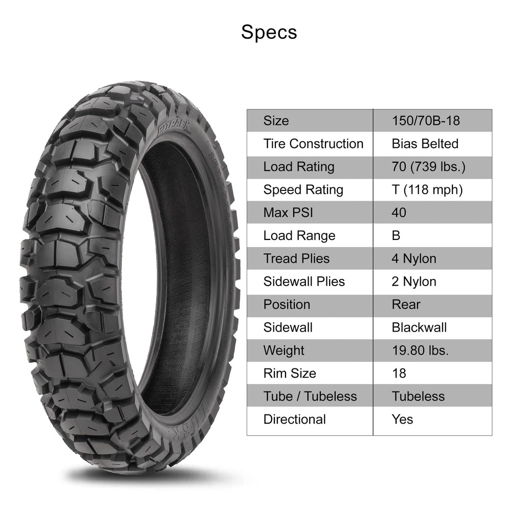 Tusk 2Track Adventure Motorcycle Tire Set ¨C 90/90-21 Front & 130/80-17 Rear ¨C Dual-Sport Off-Road Tires