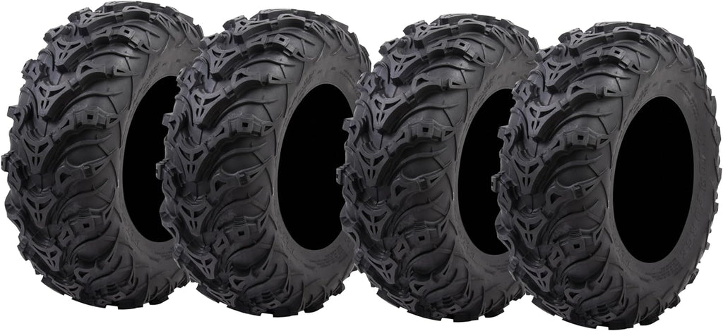 Tusk Mud Force ATV Tire Set ¨C 25x8-12 Front & 25x10-12 Rear ¨C Durable Off-Road Quad Tires Set of 4