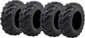 Tusk Mud Force ATV Tire Set ¨C 25x8-12 Front & 25x10-12 Rear ¨C Durable Off-Road Quad Tires Set of 4