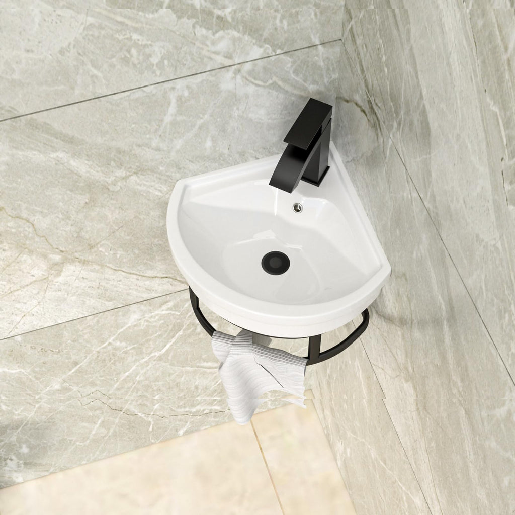 Lordear Wall Mount Bathroom Sink 21x12 Inch White Rectangle Sink with Overflow Porcelain Ceramic Floating Bathroom Vessel Sinks, Wall Hung Wash Hand Basin