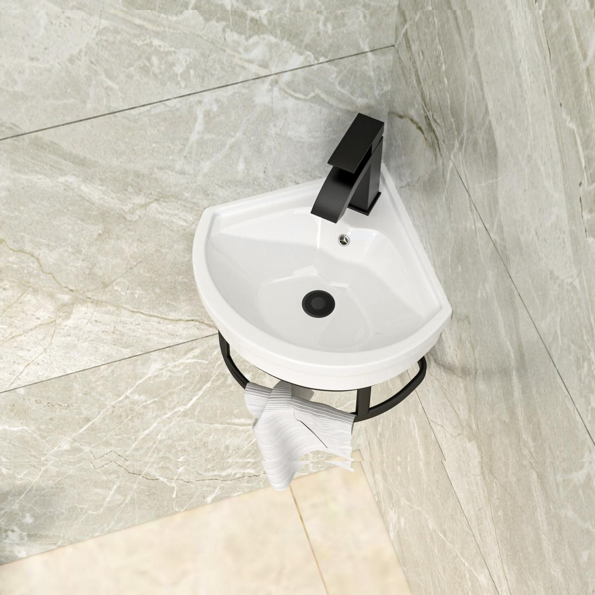 Lordear Wall Mount Bathroom Sink 21x12 Inch White Rectangle Sink with Overflow Porcelain Ceramic Floating Bathroom Vessel Sinks, Wall Hung Wash Hand Basin