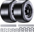 13x6.50-6" Flat Free Lawn Mower Tires, Universal Fit Solid Front Tires for Zero Turn Mowers, Adjustable Hub with 3/4" & 5/8" Bearings for Residential & Commercial Use, 2 Pack, Large Bearing Design