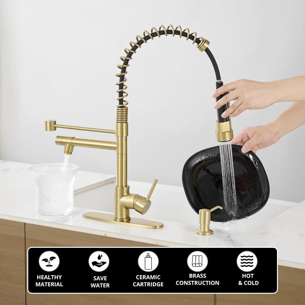AIMADI Contemporary Kitchen Sink Faucet,Brushed Nickel Stainless Steel