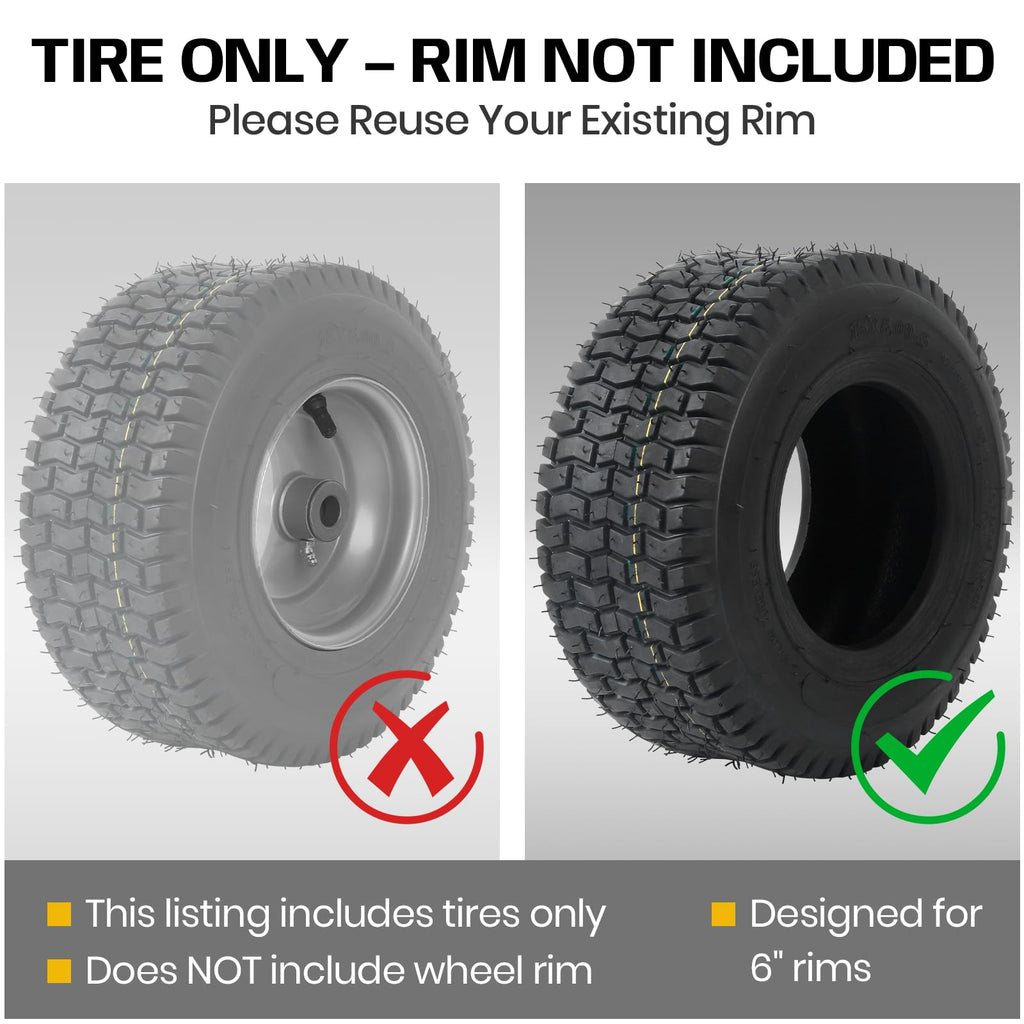 AR-PRO (2 Pack) 20x8.00-8 Lawn Mower Turf Tires, Tubeless, No Rims