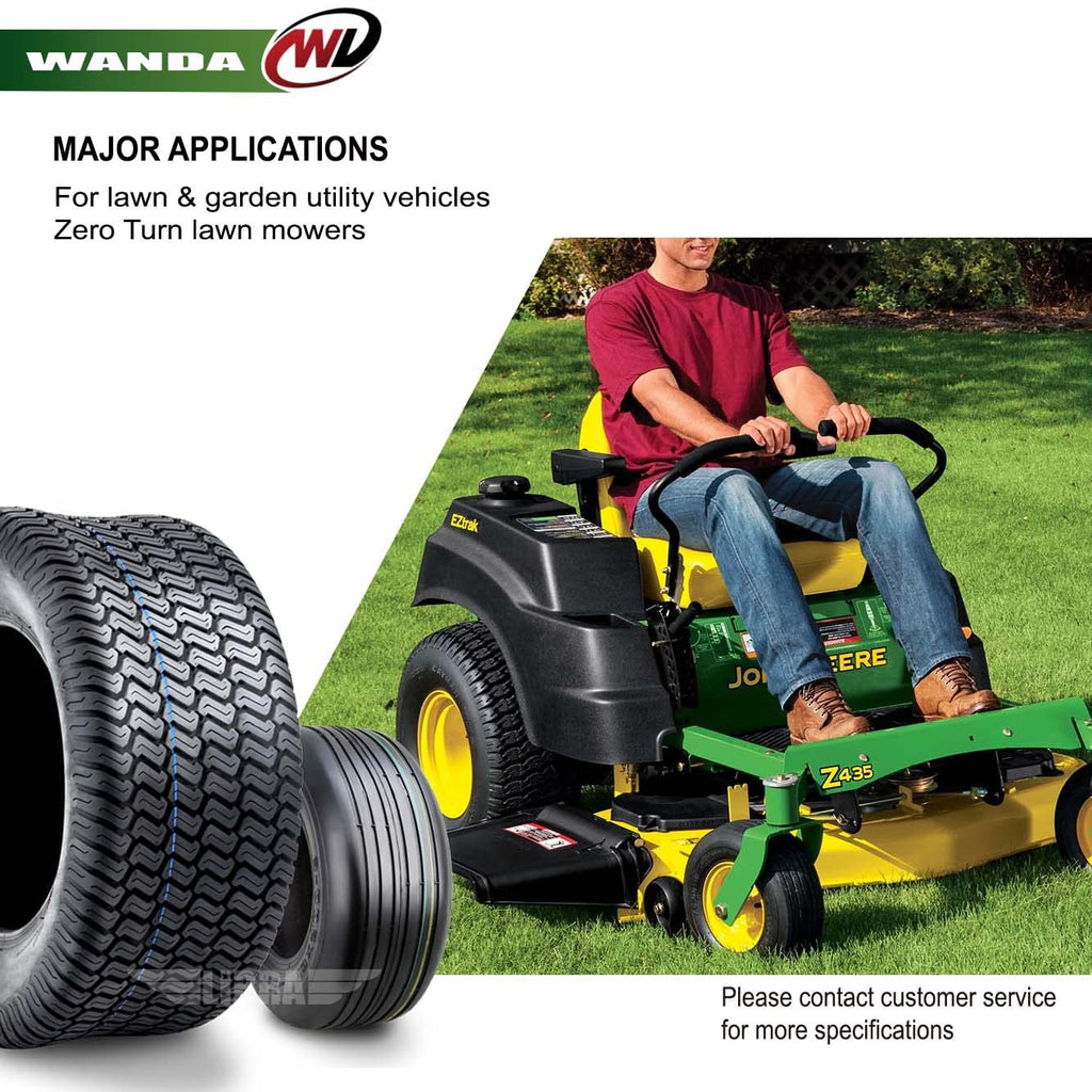 WANDA 4PC Lawn Mower Turf Tires 15x6-6 Front & 20x10-8 Rear 4PR-13016/13040