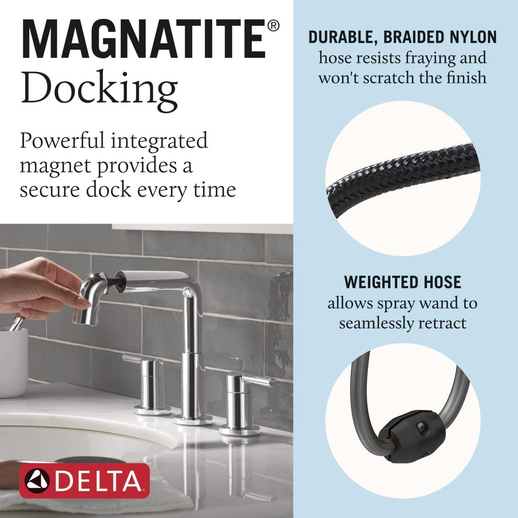 Delta Nicoli Brushed Gold Faucet 3 Hole, 8 Inch Widespread Bathroom Sink Faucet for Vanity, Push-Pop Drain Assembly, Champagne Bronze 35849LF-CZ