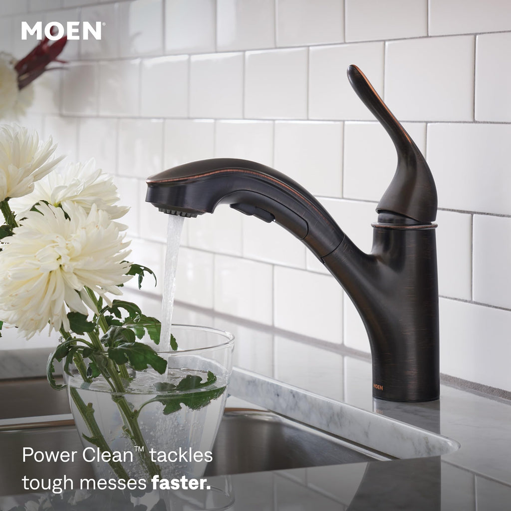 Moen 87557W Brecklyn Glacier White Pull-Out Kitchen Faucet
