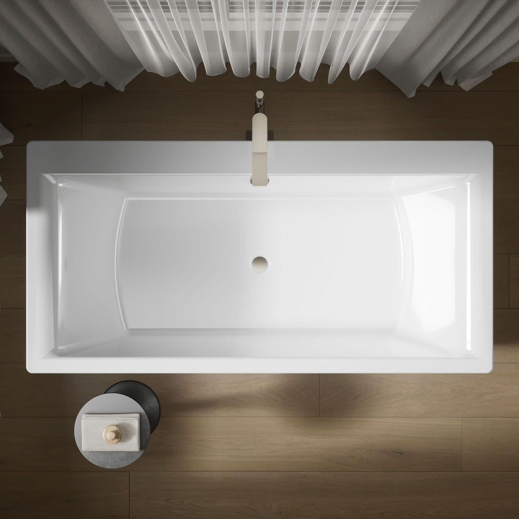 Kohler 6367-0 StargazeÂ® 72" x 36" freestanding bath with fluted shroud, White
