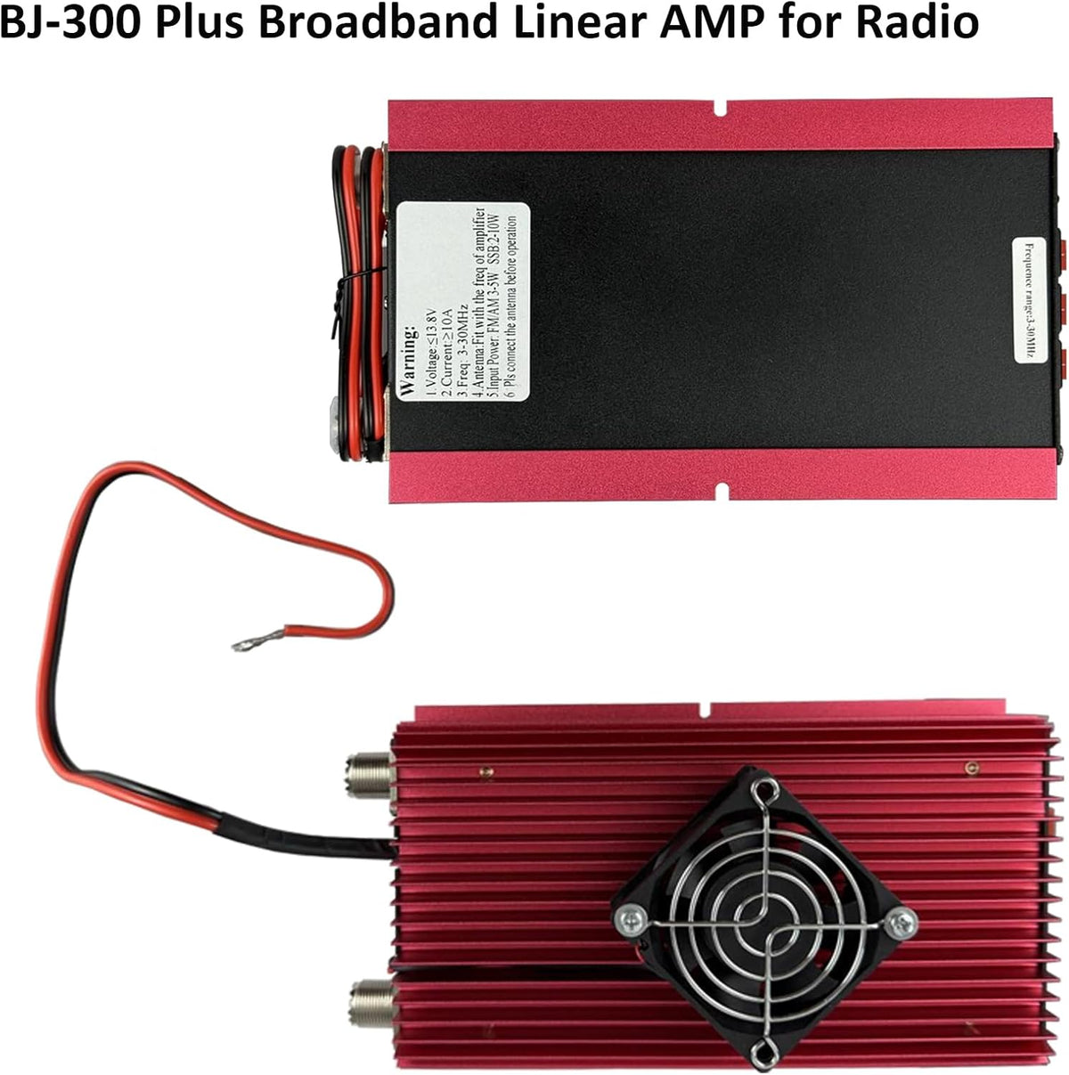 BJ-300 Plus Broadband Linear Radio AMP with Radiator Fan, 13.8V Input, Reverse Polarity Protection, AM/FM/SSB/CW Compatible, 100W FM/120W AM/150W SSB Output