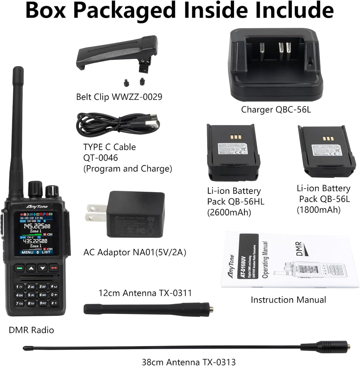 DMR Radio Handheld AT-D168UV Portable Ham Radio with VHF/UHF Dual Band, Long Range, APRS, Digital & Analog Mode, Rechargeable, Clear Audio, Easy Programming & Secure Encryption