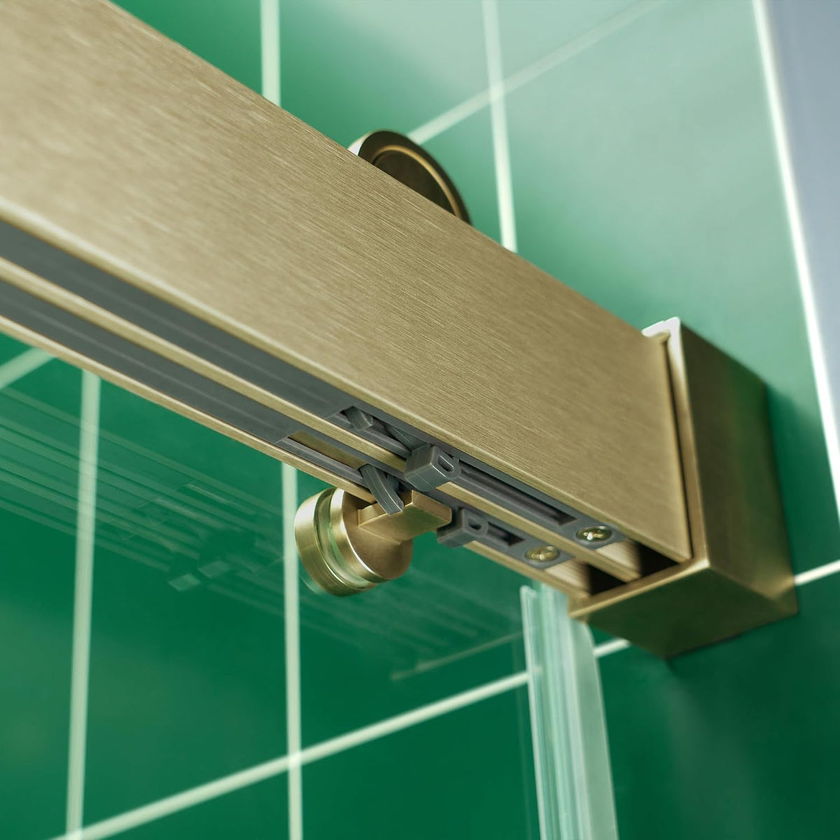 Woodbridge 56-60" W x 62" H Frameless Bathtub Shower Door,Double Sliding Soft-Close Doors,3/8(10mm) Tempered Glass with Explosion Proof Film in Brushed Bronze Finish