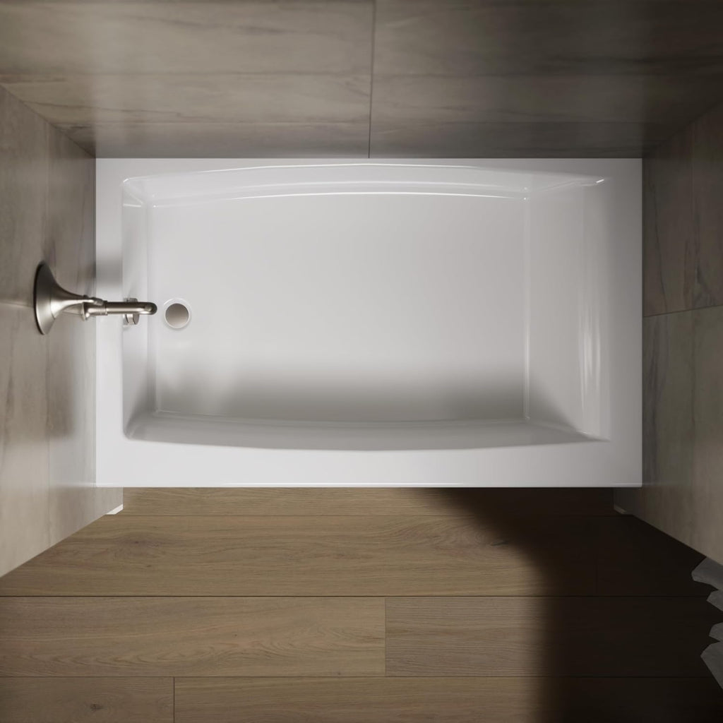 Kohler K-26107-LA-0 Entity 60" x 36" Alcove Bath, Left Drain, White