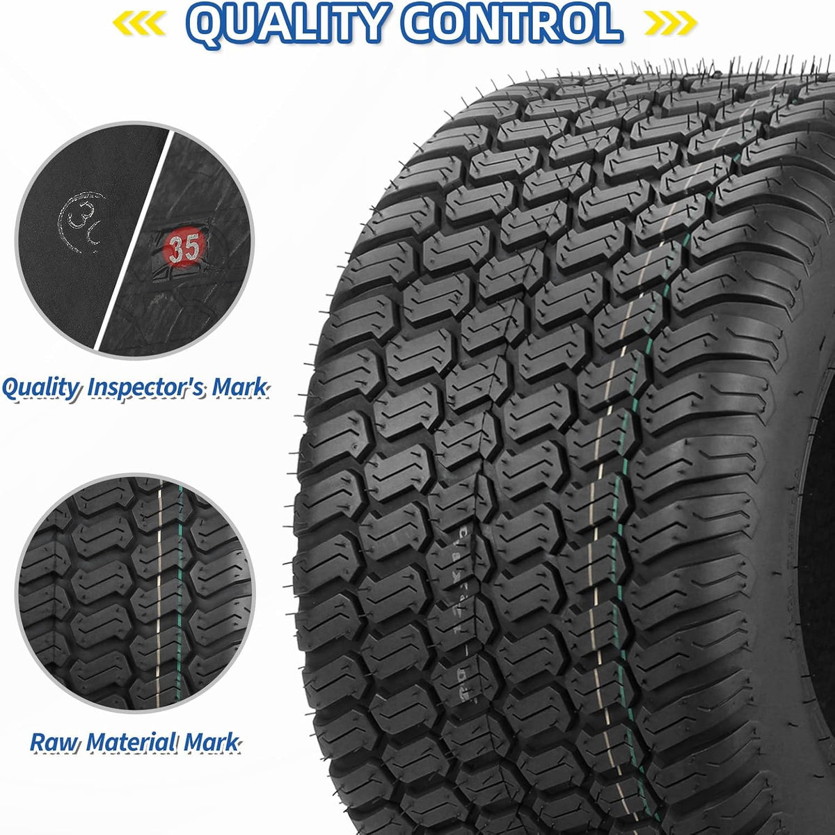 GICOOL 20x12.00-10 Tubeless Lawn Mower Tire for Riding Mower Tractor, 4Ply