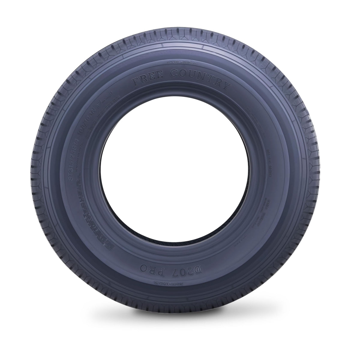 Free Country ST205/75R15 Prem Trailer Tires 8PR LR D 107N w/Scuff Guard, S2