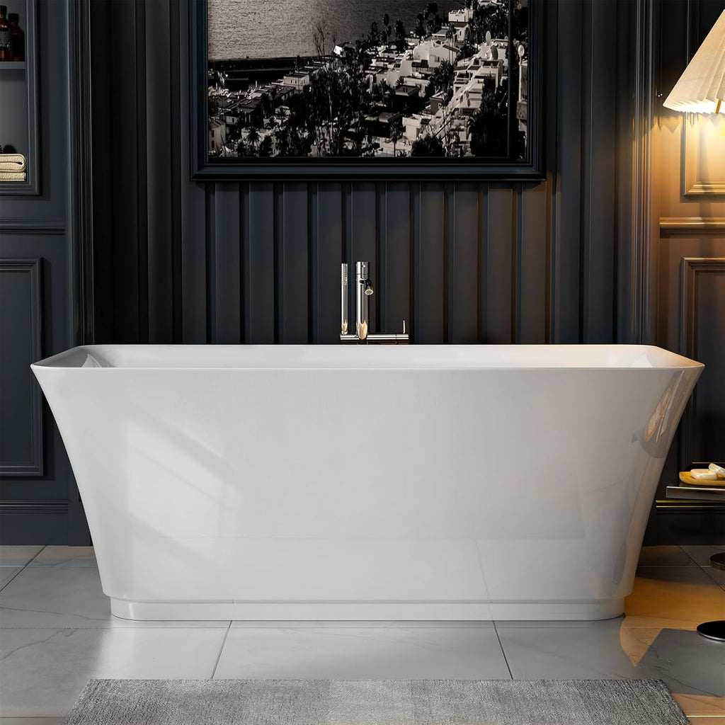 Empava 59 Inch Freestanding Bathtub - Modern Stand Alone Soaking Tubs