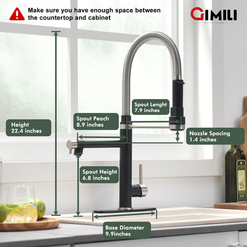 GIMILI Filter Kitchen Faucet Drinking Water Faucet 3 in 1 Brushed Nickel