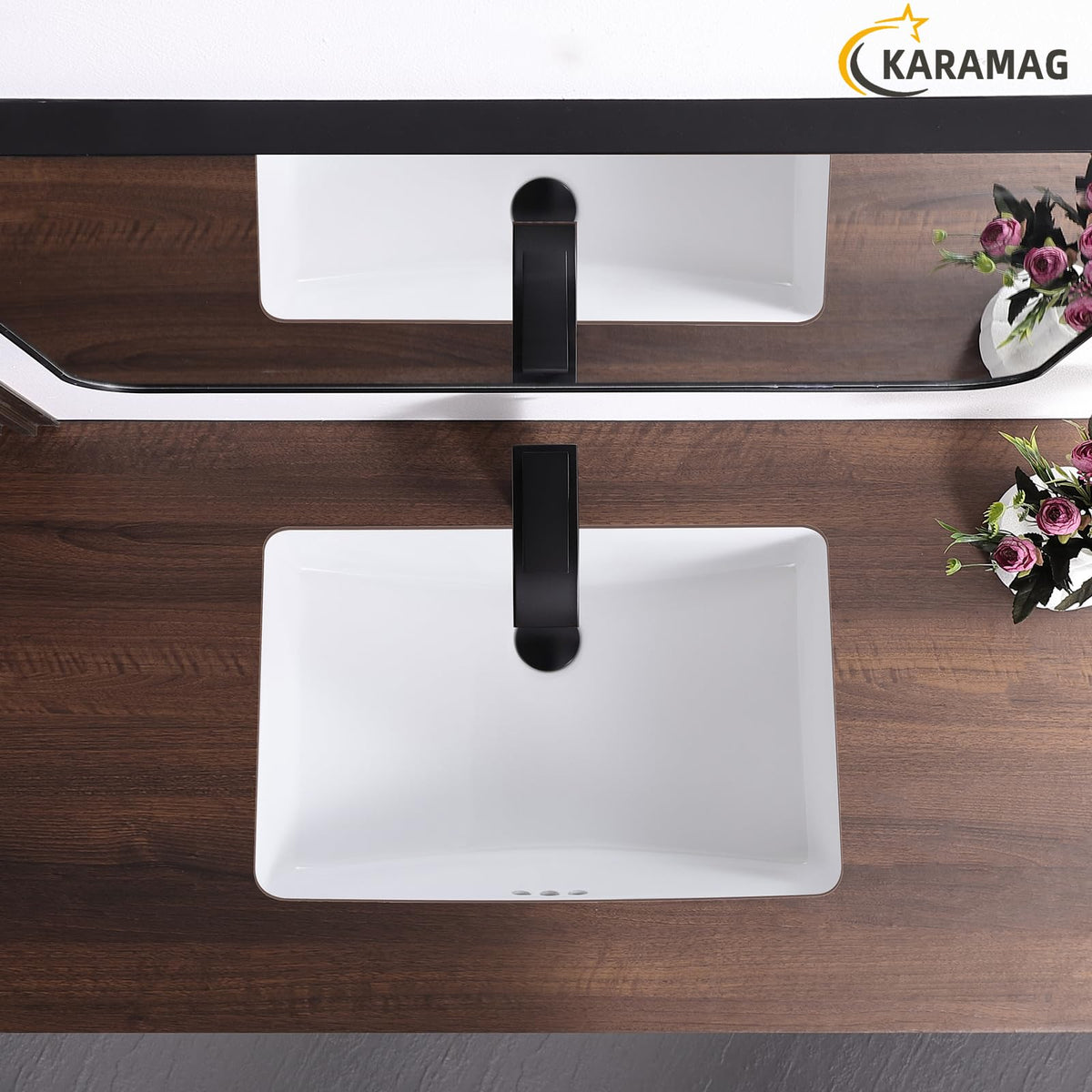 27 Inch Undermount Bathroom Sink with Overflow Rectangle Sinks