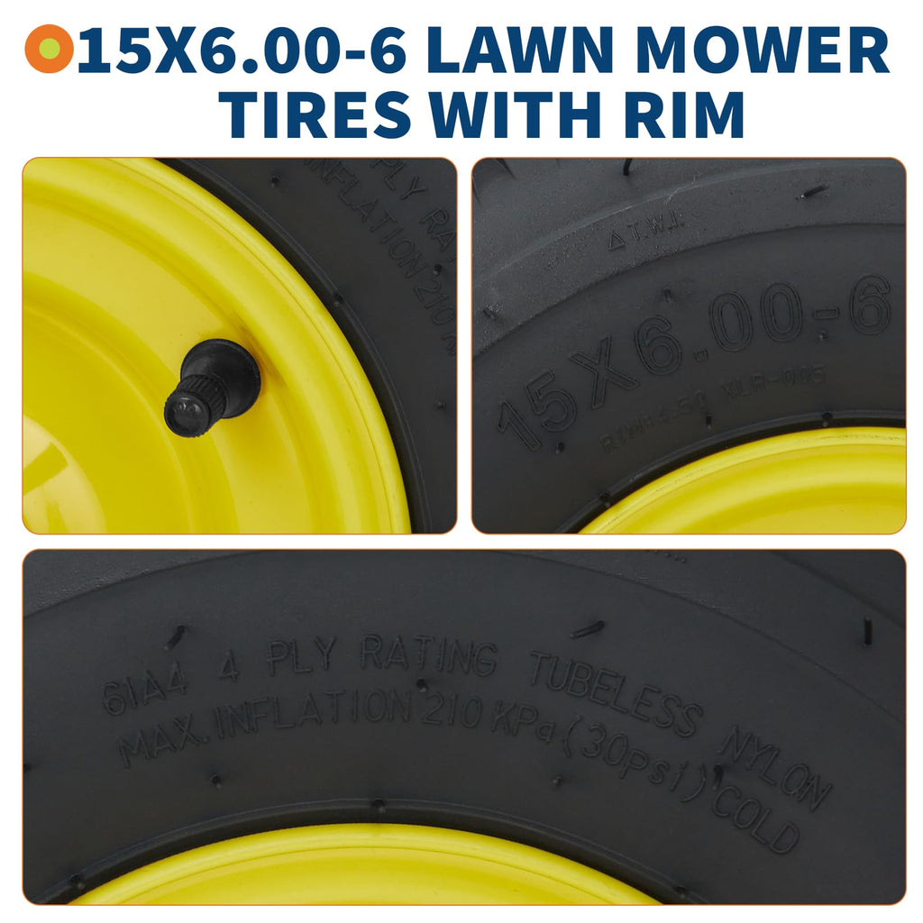 PioneerWorks 2Packs 20x10-8 Lawn Mower Tires and rim