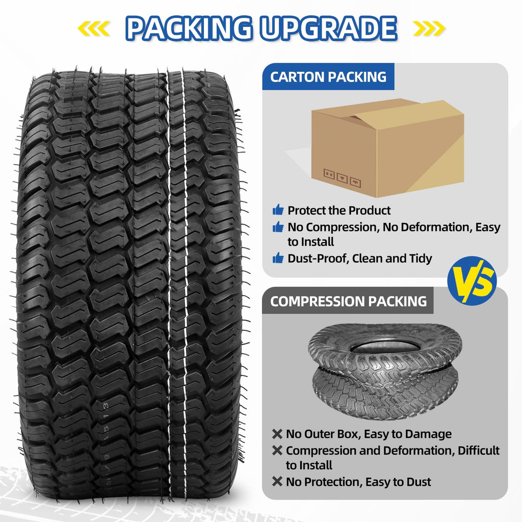 GICOOL 20x12.00-10 Tubeless Lawn Mower Tire for Riding Mower Tractor, 4Ply
