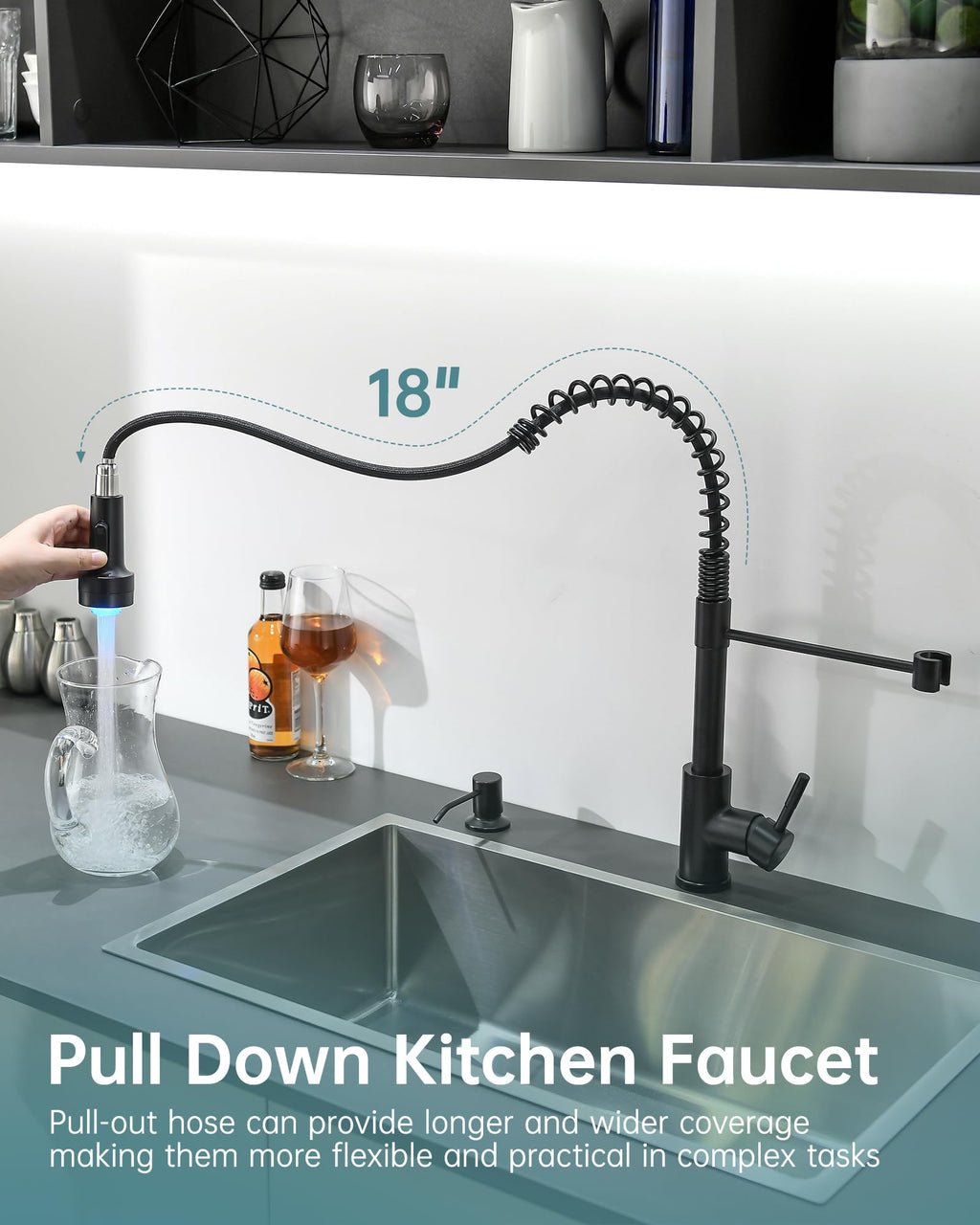 GIMILI Filter Kitchen Faucet Drinking Water Faucet 3 in 1 Brushed Nickel