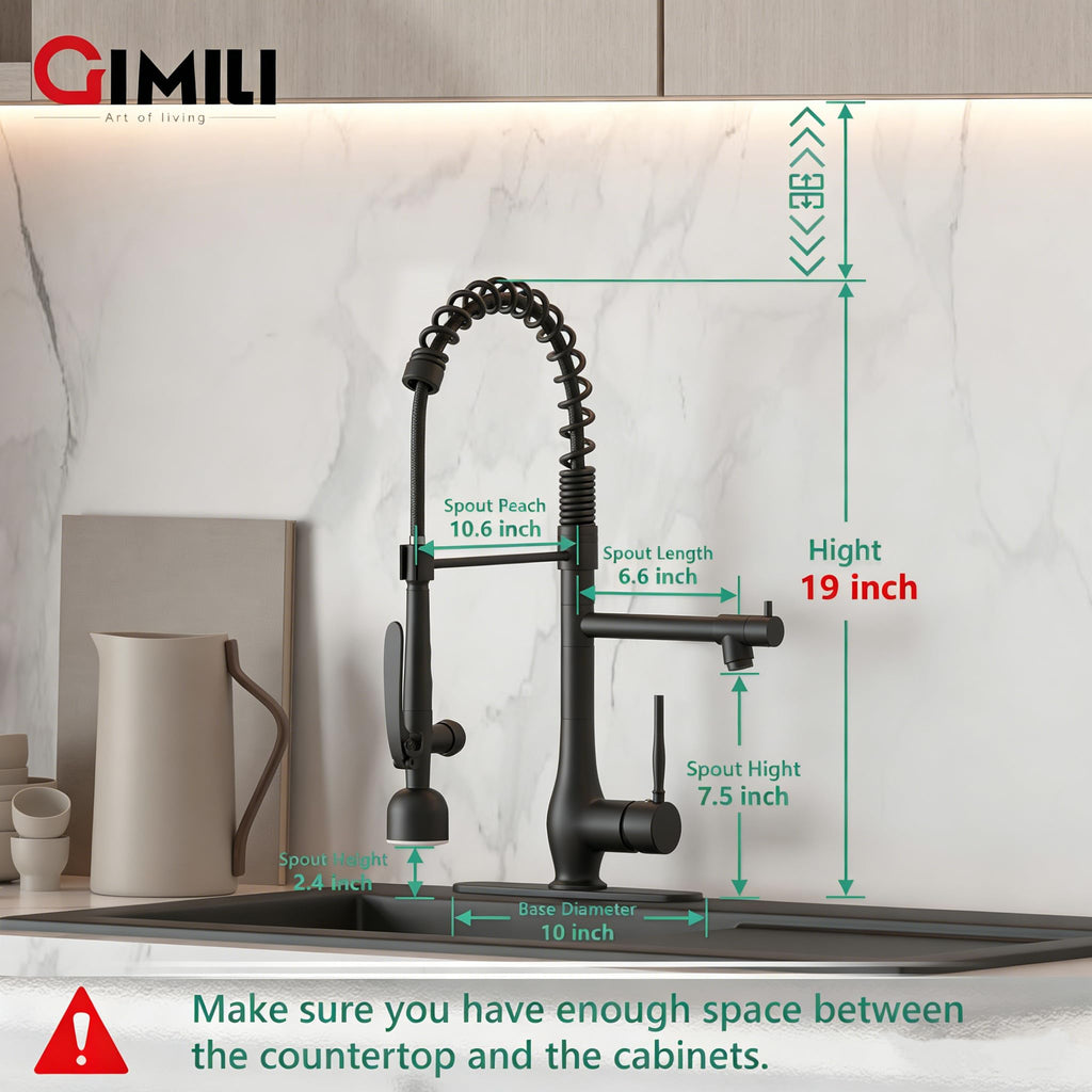 GIMILI Commercial Kitchen Sink Faucet with Pull Down Sprayer Brushed Nickel