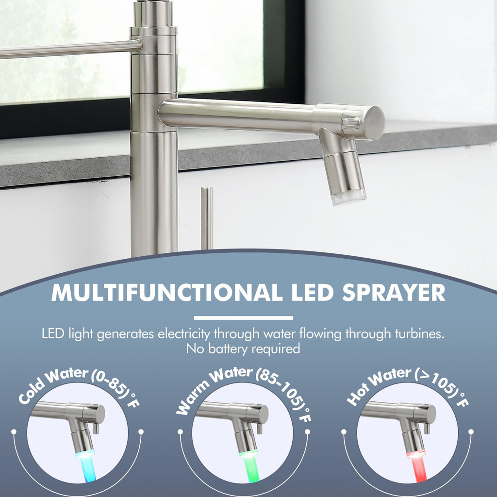 GIMILI Filter Kitchen Faucet Drinking Water Faucet 3 in 1 Brushed Nickel