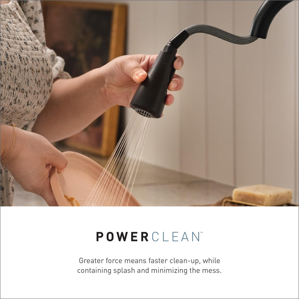 Moen Adler Spot Resist Stainless One-Handle High Arc Pulldown Kitchen Faucet with Power Clean, 87233SRS