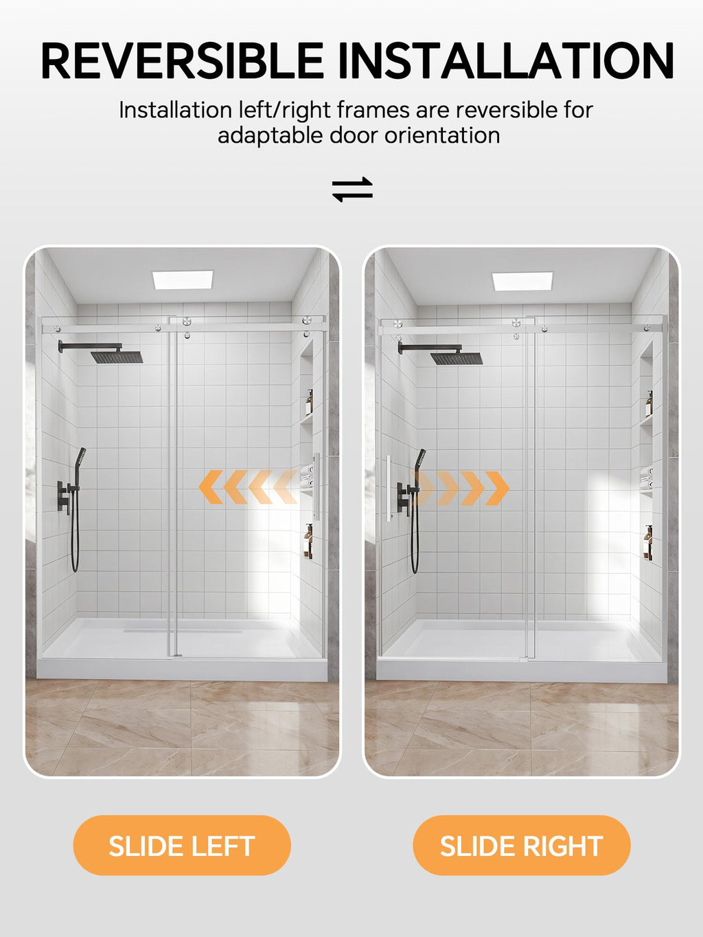 Frameless Bathtub Shower Door 56-60" W x 57" H, Brushed Nickel