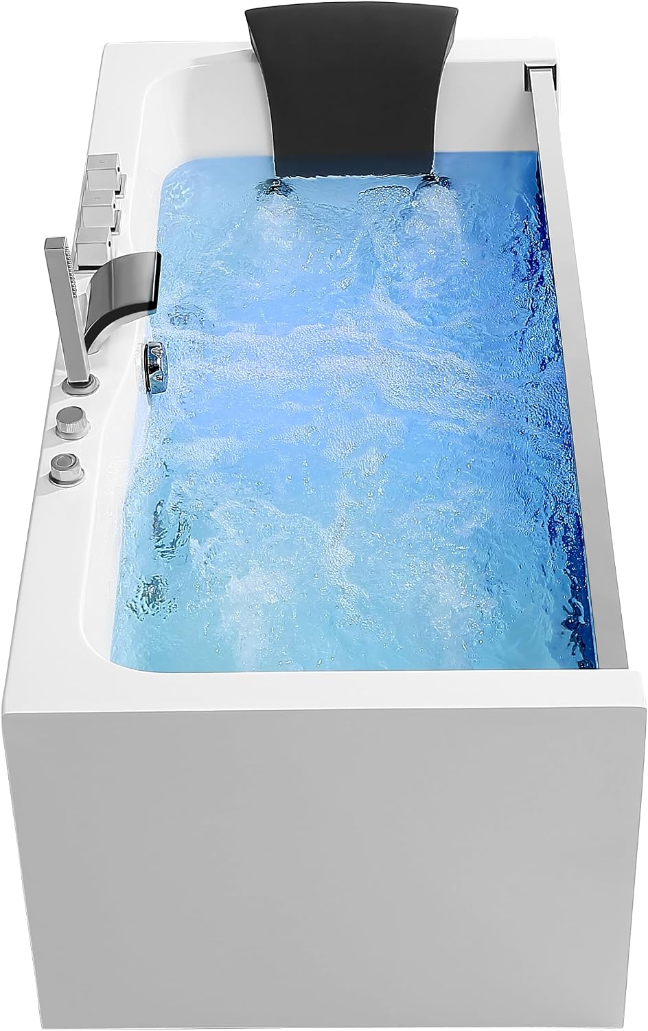 Empava 60" Acrylic Alcove Whirlpool Bathtub, Jetted Soaking Tub