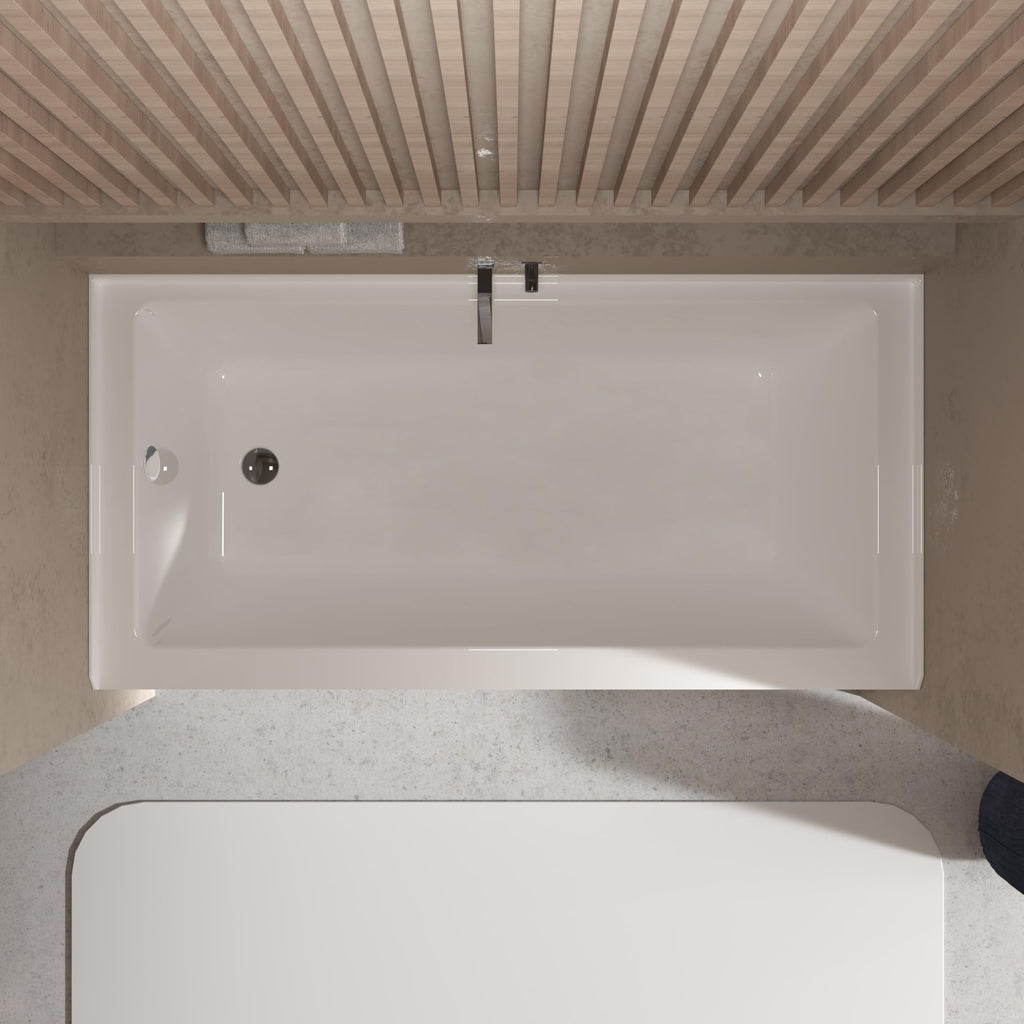 49" Acrylic Freestanding Bathtub - Japanese Square Soaking Tub with Built-in Seat & Toe-Tap Drain, Glossy White Finish, CUPC Certified