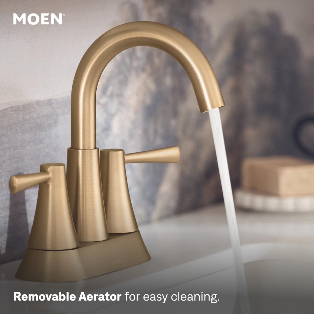 Moen 84022BL Ronan 2-Handle Centerset Bath Faucet w/Drain, Matte Black