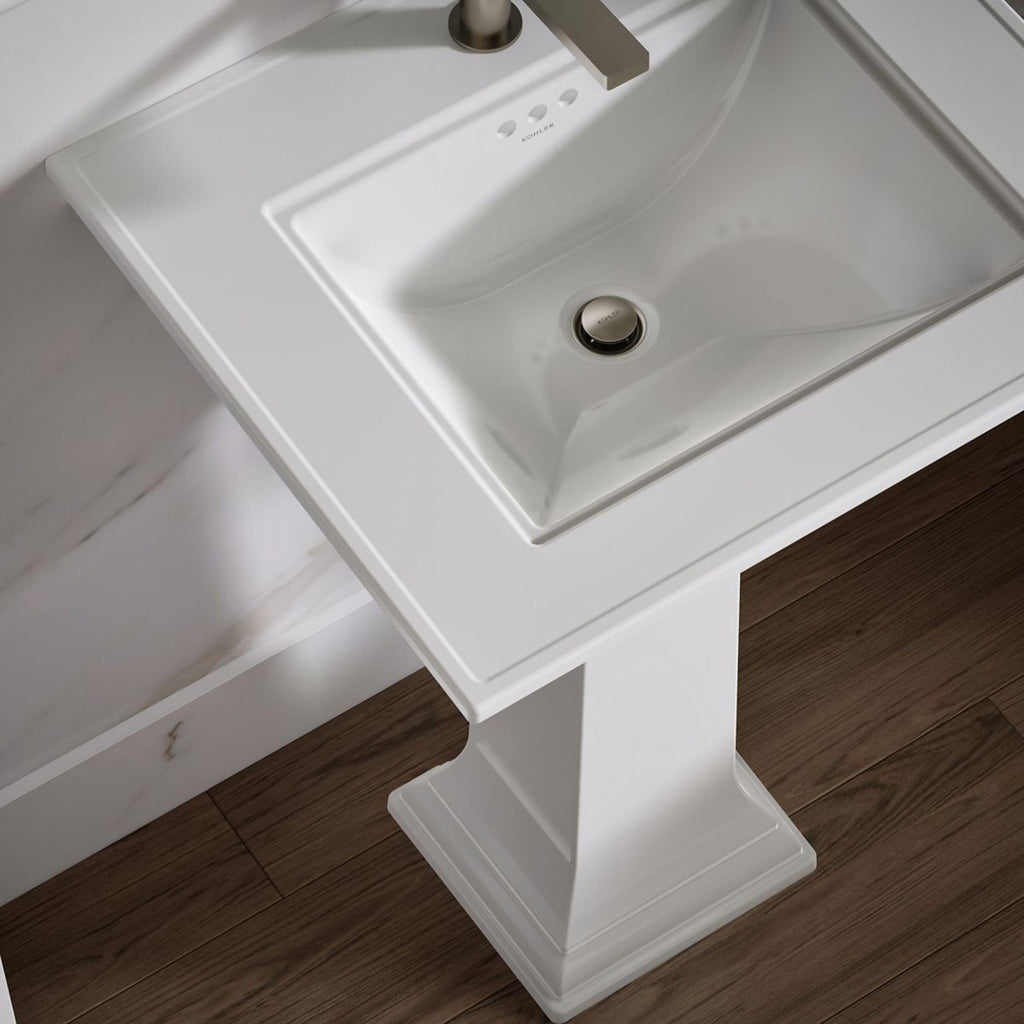 Kohler K-2337-8-7 Memoirs Rectangular Drop-In Single Bowl Bathroom Sink Black