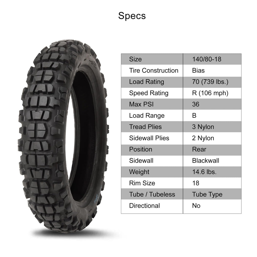 Tusk Waypoint Adventure Motorcycle Tire Set ¨C 90/90-21 Front & 130/90-17 Rear (68R) Tube Type