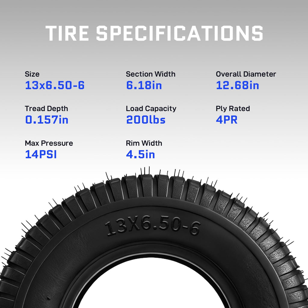 20x8.00-8 Lawn Mower Tire, 4 Ply,Tubeless, 2 Pack