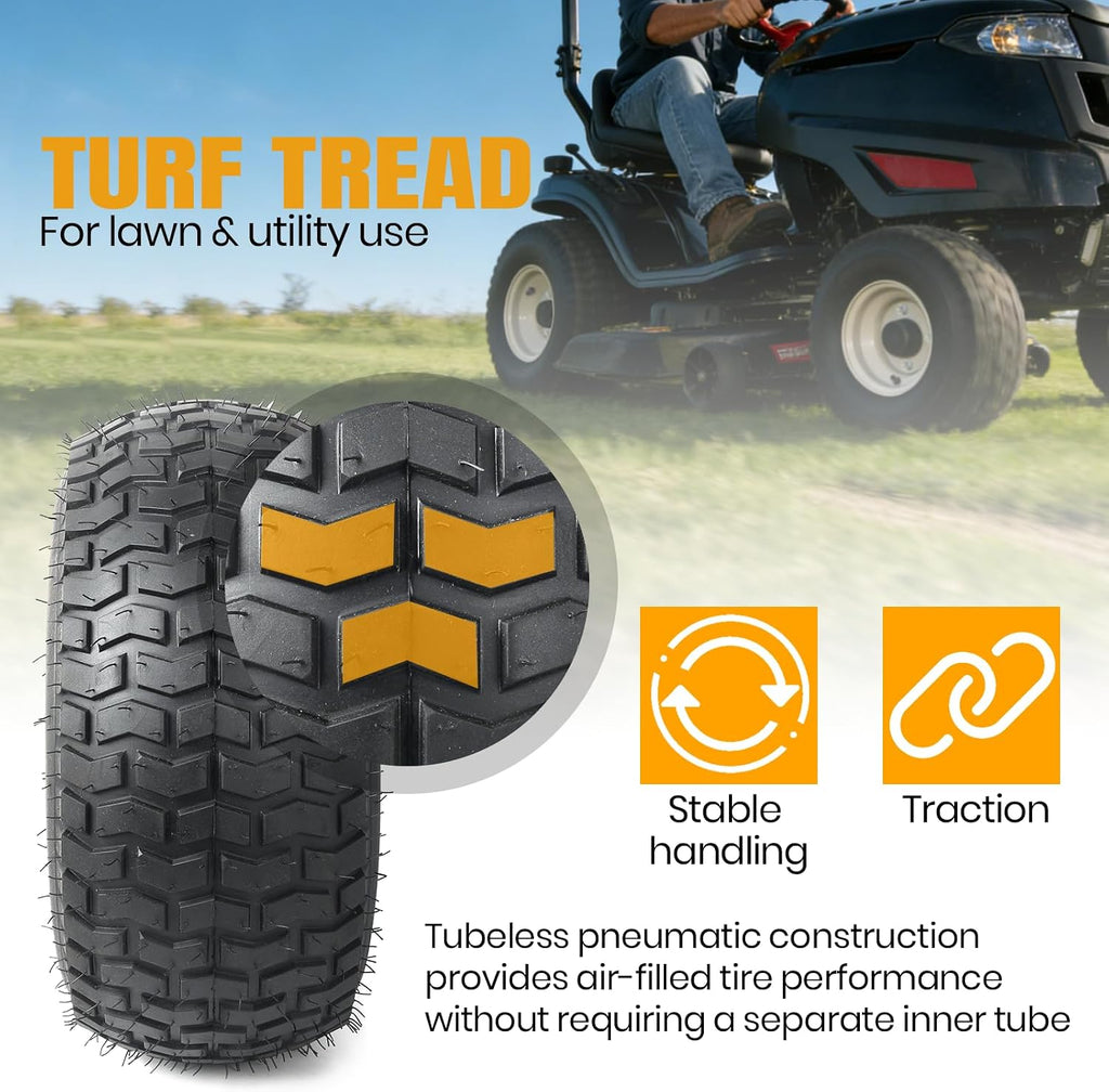 AR-PRO (2 Pack) 18x8.5-8 Lawn Mower Tire and Wheel, 4-Lug Tubeless