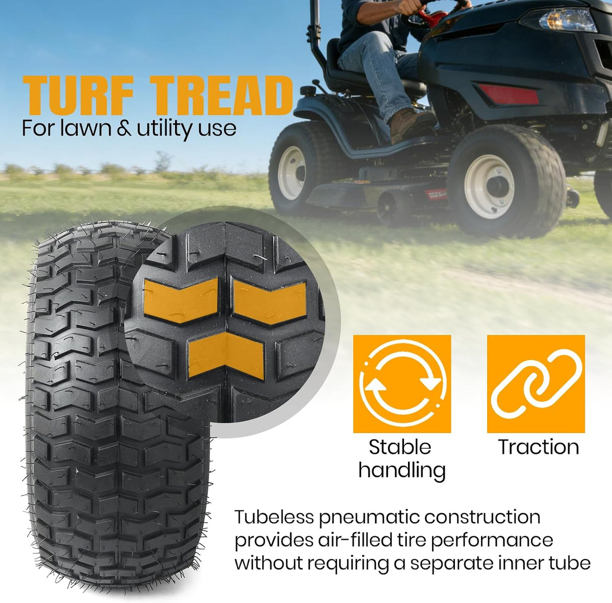 AR-PRO (2 Pack) 18x8.5-8 Lawn Mower Tire and Wheel, 4-Lug Tubeless