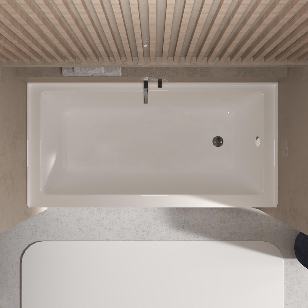 49" Acrylic Freestanding Bathtub - Japanese Square Soaking Tub with Built-in Seat & Toe-Tap Drain, Glossy White Finish, CUPC Certified