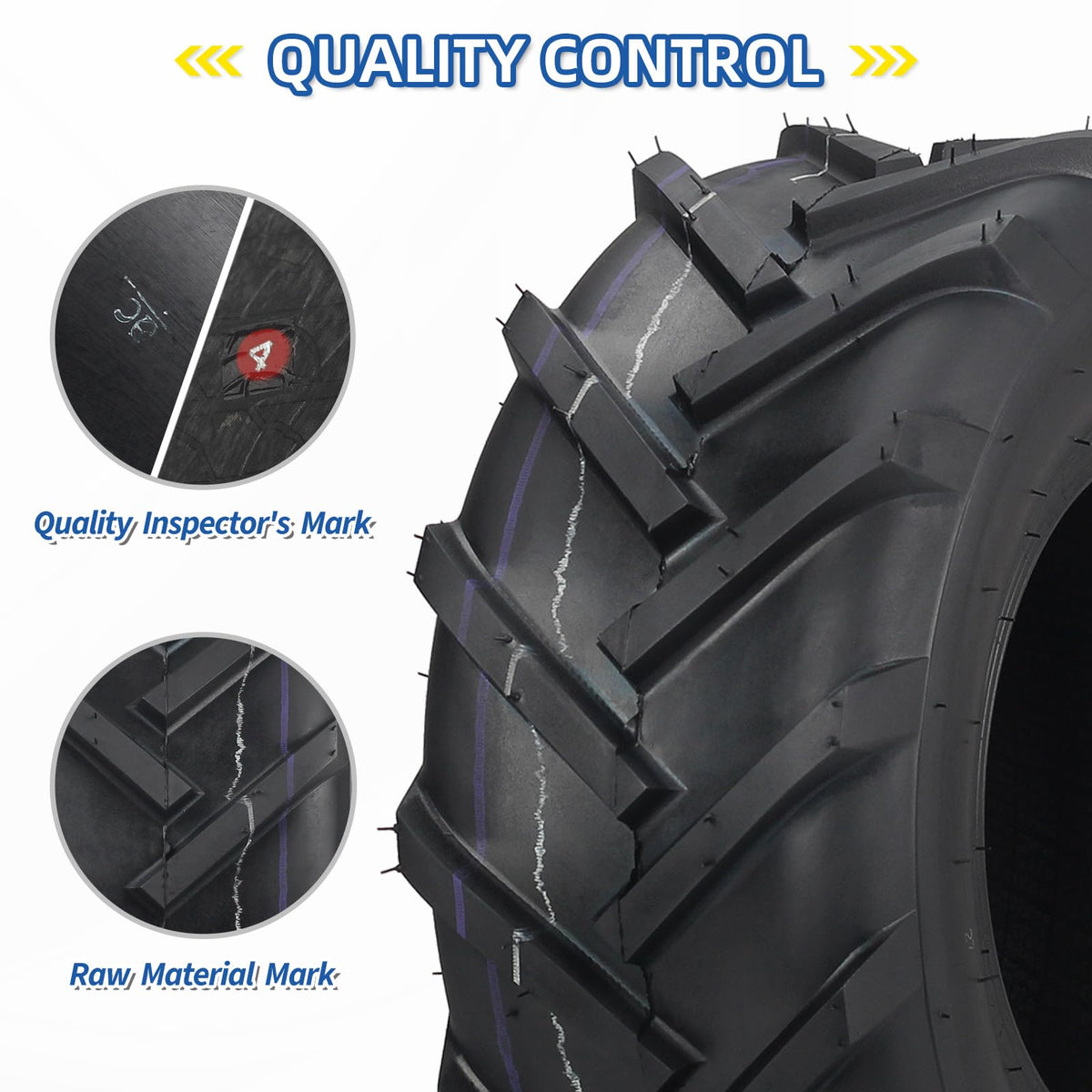 GICOOL 20x10.00-8 Ag Lug High-Traction Lawn Mower Tubeless Tire, 4 Ply