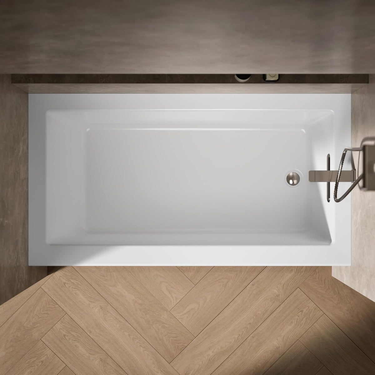 Kohler 60" x 32" alcove bath with integral apron, integral flange, and right-hand drain