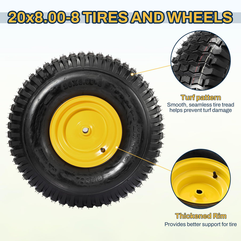 15x6.00-6 Flat Free Lawn Mower Tire and Wheel, 15x6-6 Front Tire Assembly