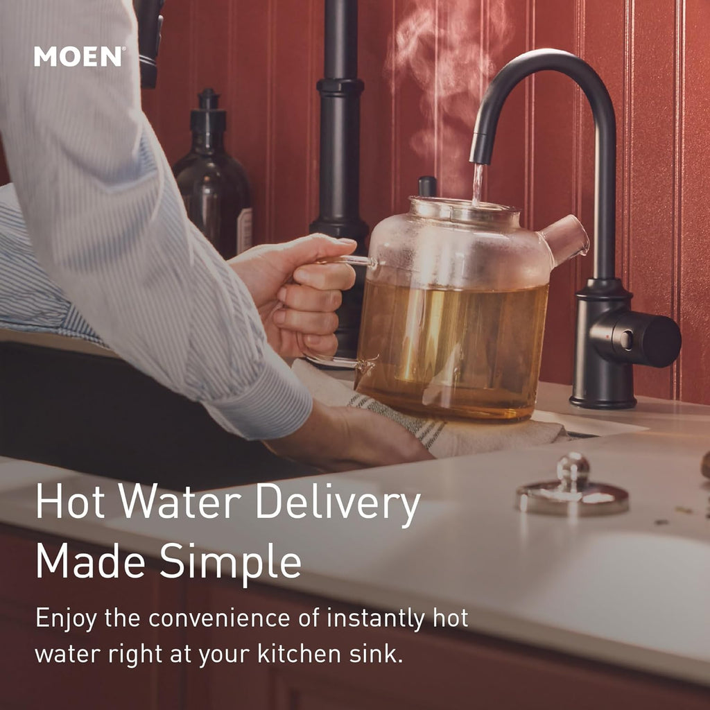 Moen Instant Hot SIP Faucet with Insulated Spout, Traditional Chrome, 2-Step Activation, and Hands-Free Filling, Requires Tank (Sold Separately), IH7600