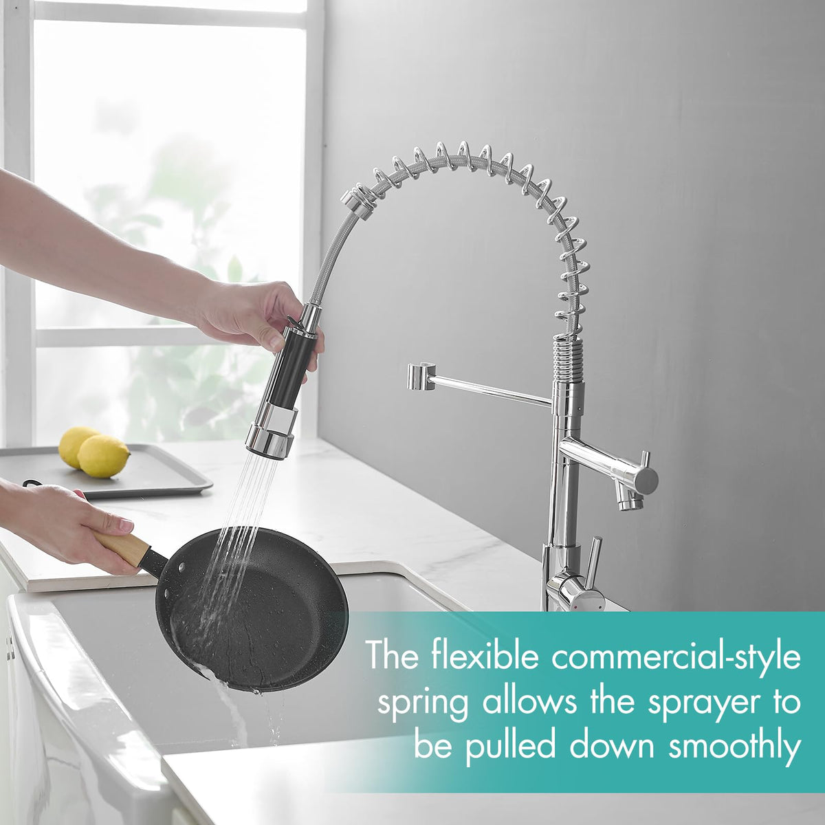 AIMADI Contemporary Kitchen Sink Faucet,Brushed Nickel Stainless Steel